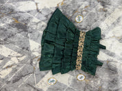 Ruffled-tiered outfit with shoulder straps