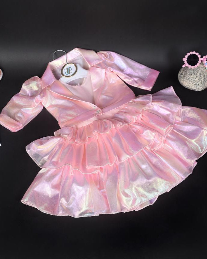 Elegent Shiny Pink Dress